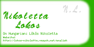 nikoletta lokos business card