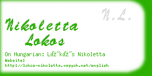 nikoletta lokos business card